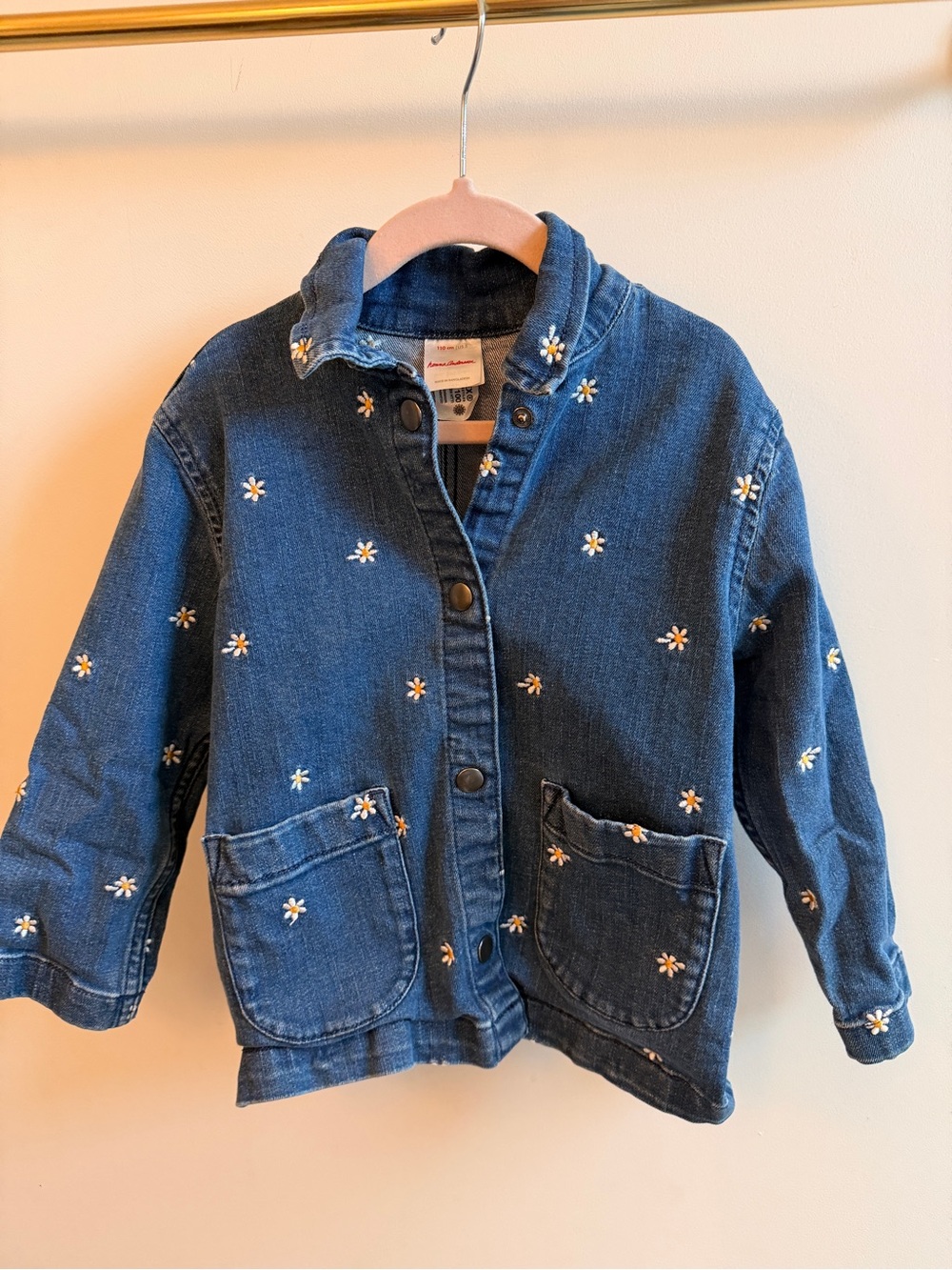 Hanna Andersson Denim Jacket with Daisy Embroidery - Blue